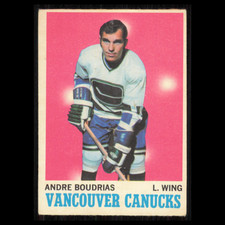 Andre Boudrias #121 1970 O-Pee-Chee Vancouver Canucks Hockey Card NHL EX