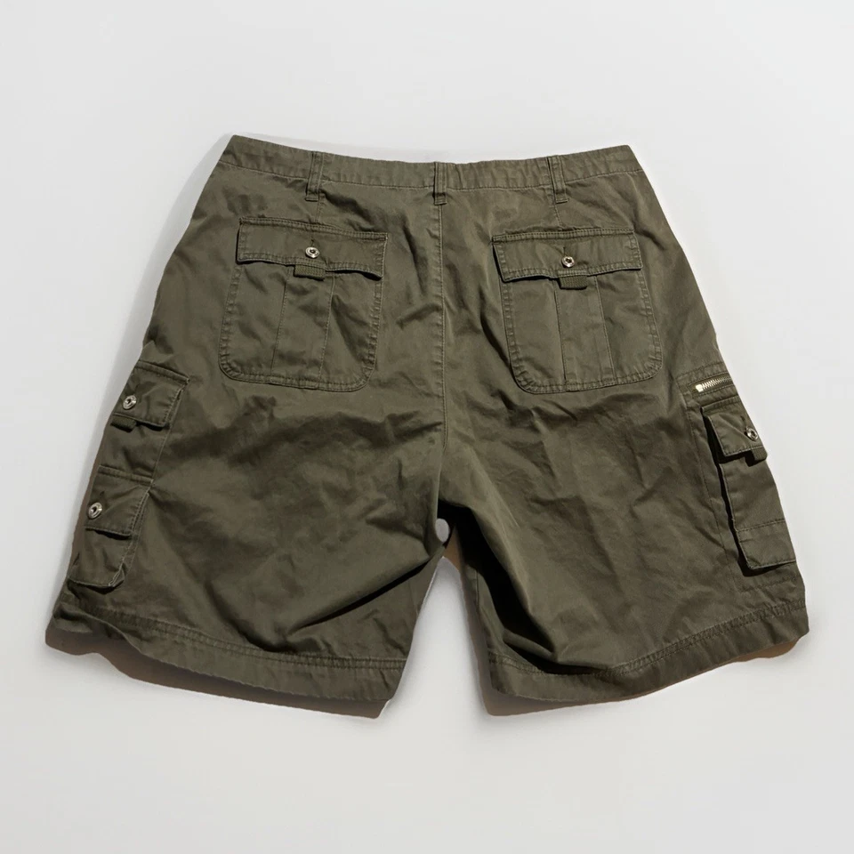 Pantalones Cortos Tommy Hilfiger Militar Fatiga Carga 36 Oliva Utility Cordón Y2K Foto 2 de 4