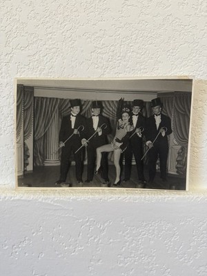 Vintage Black and White Photo of Musical Theater Performance Actors In Costumes