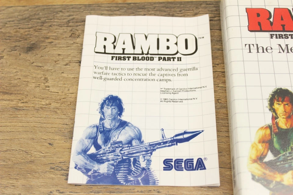 Rambo First Blood Part 2 (Sega Master System, 1986) Case & Manual Only - Image 2 of 4