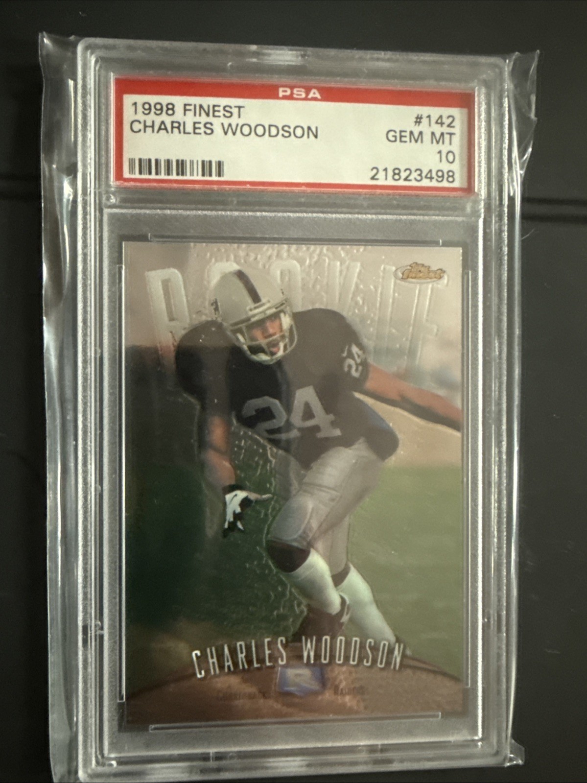 1998 Topps Finest Charles Woodson Rookie RC # 142 PSA 10
