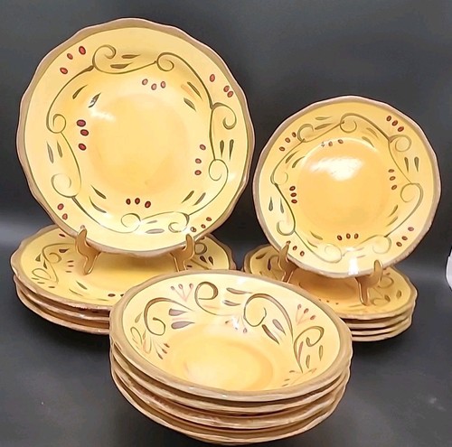 Home Trends Italian Villa Dining Set, 4 Plates, 5 Salad Plates, 4 Bowls - Picture 2 of 20