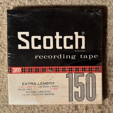 New NOS Scotch 150 Recording Tape 1/4 x 1800 Ft 7in Reel to Reel Shrink Wrap