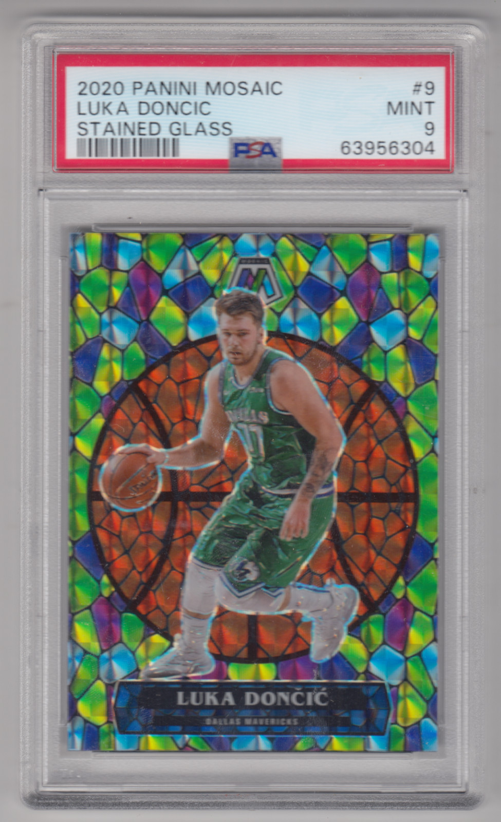 2020/21 PANINI MOSAIC LUKA DONCIC STAINED GLASS CASE HIT SSP PSA 9 MINT #9