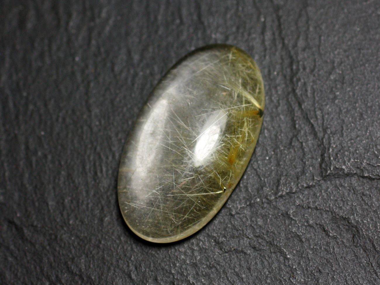 Quartz Rutile Doré N87 | Cabochon Ovale Inspirant pour Créer vos Bijoux Bohèmes