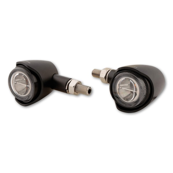 Highsider Akron-X Motorrad LED Blinker Schwarz Rauchgrau E-GeprüFt Paar-image