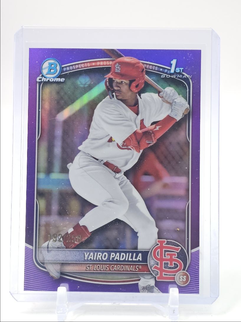 YAIRO PADILLA 2025 BOWMAN CHROME 1ST PURPLE REFRACTOR CARDINALS /250 Q2491