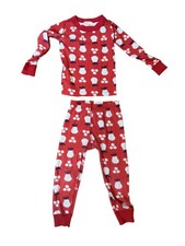 Hanna Andersson Pajama Set Kids 3 Red Organic Cotton Pear Floral Long John 2pc