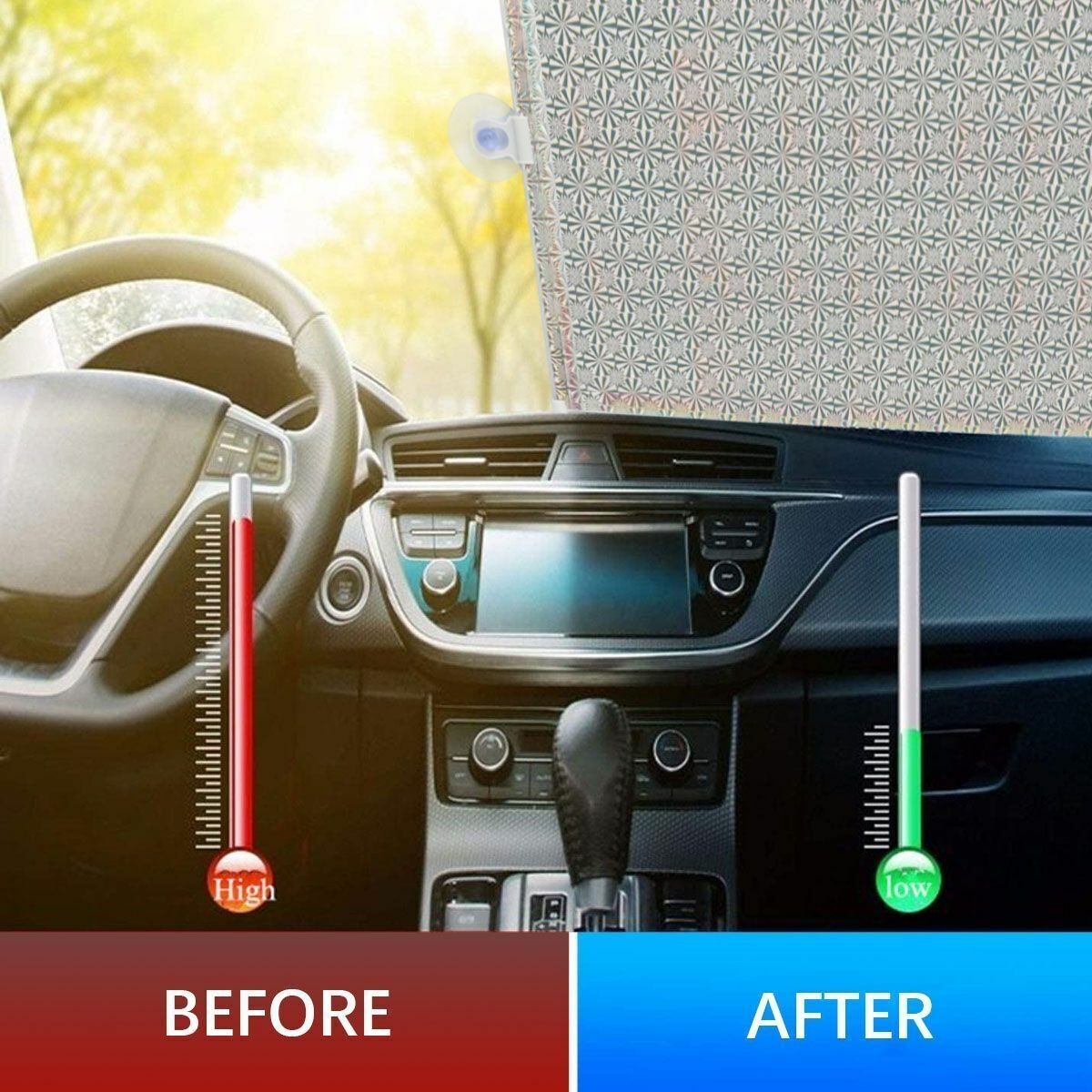 Auto Retractable Window Car Front Windshield Sun Shade Cover Visor Rear 50*125cm