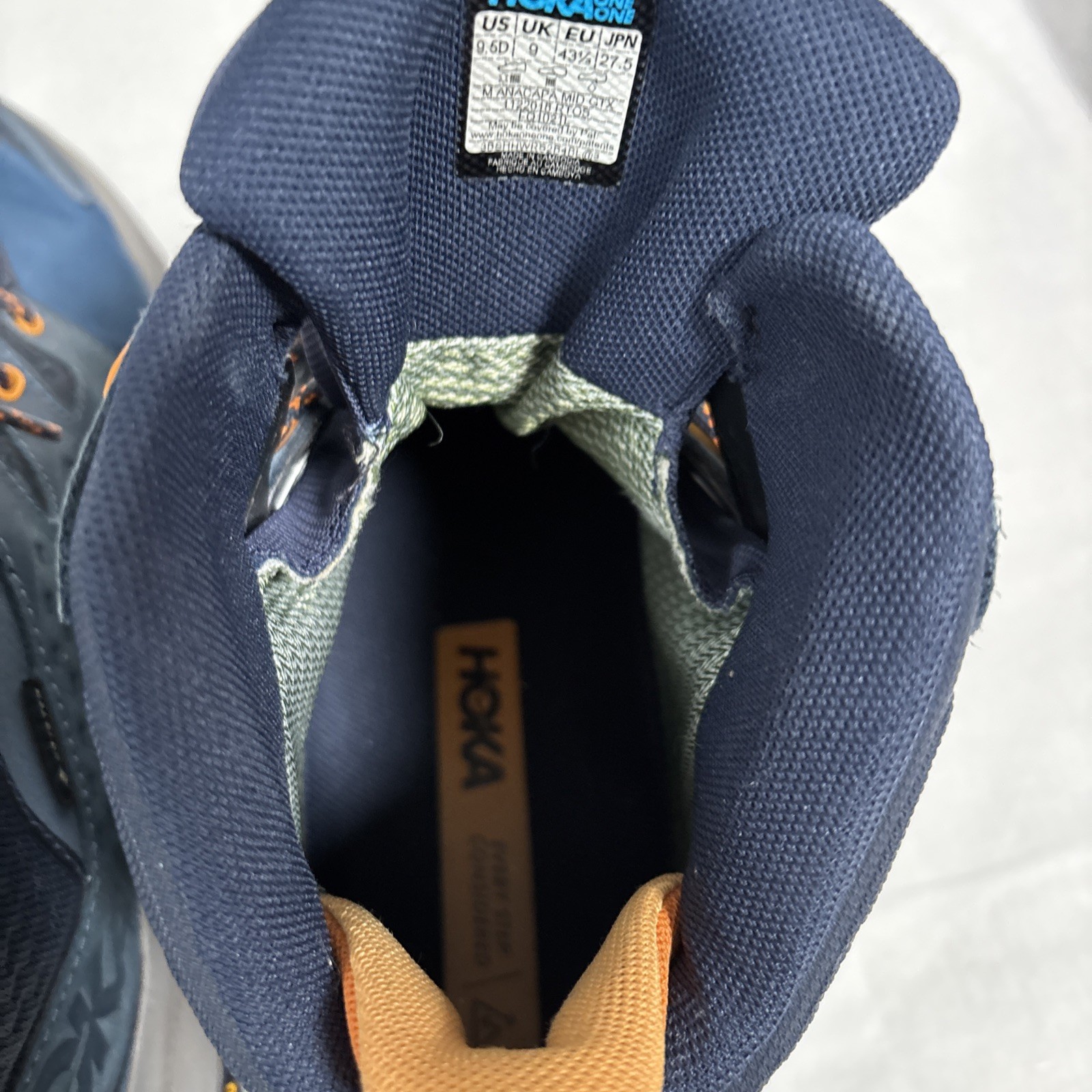 Hoka One One Anacapa Mid GTX Gore-Tex Hiking Boots Shoes Mens 9 Blue Trail thumbnail 12