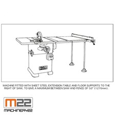 Wadkin Stahlblech-Ausziehtisch, groß -OHNE KLINGE-