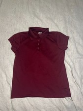 IZOD Approved Schoolwear Girls Burgundy Polo Shirt Size Medium 10.5/12.5 Plus