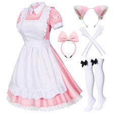 Wannsee Japanese Anime 6Pcs Lolita French Maid Apron Fancy Dress Cosplay Costume