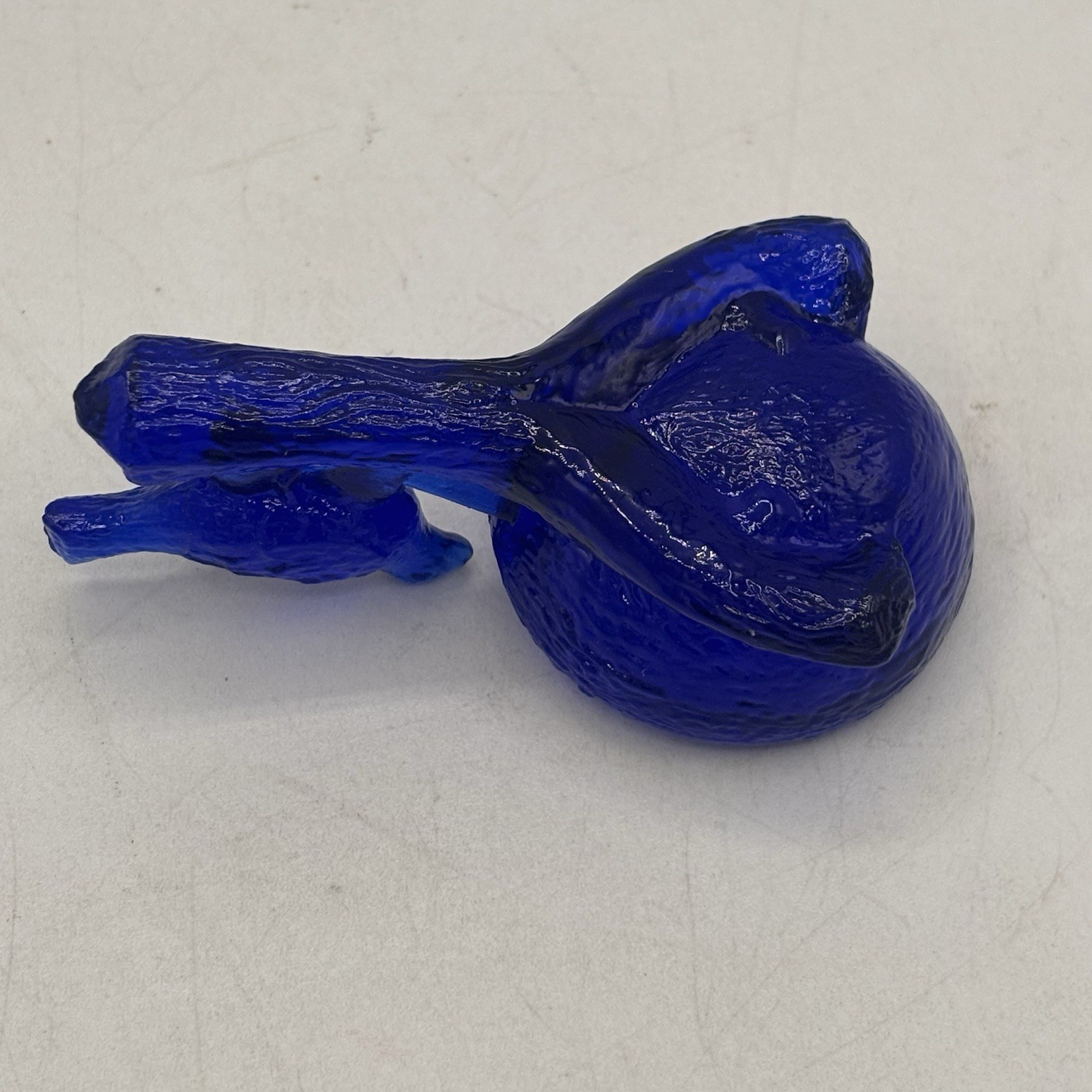 Mosser Art Glass Cobalt Blue Bird w/ Nest Open Salt