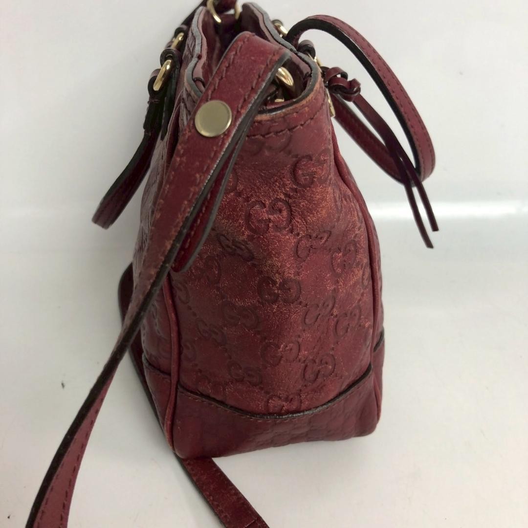 GUCCI GG Pattern Leather Tote Bag Pink Women’s Used Authentic thumbnail 3