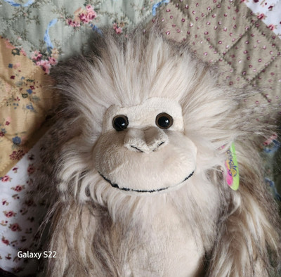 Plush Monkey Shaggimals Valentines Tan Fiesta Black Tip Fur Soft Cuddly NWT