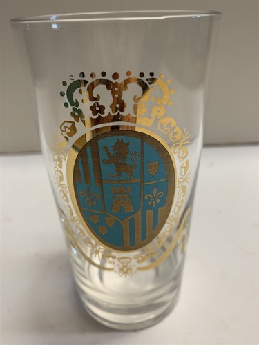 1960's Baronet High Ball Barware Federal Glass Coat of Arms Lion Crest