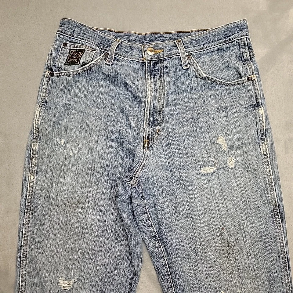 Pantalones de mezclilla Cinch para hombre 34x32 azul etiqueta verde vaquero occidental rodeo Rocky Mountain Foto 4 de 4