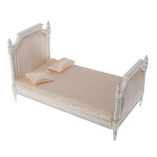 Doppelbett im Maßstab 1/6 für Puppenstube, Minibett für