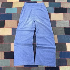 Vintage 70's Flared USN Wide Leg Light Blue Cotton Western Pants Size 26x29