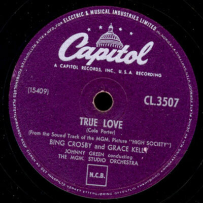 BING CROSBY & GRACE KELLY ''High Society'' True Love SOUNDTRACK 1956  78rpm S8640
