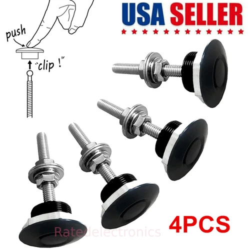 4PCS Aluminum Bumper Quick Release Fasteners Kit For Car Trunk Fender Hatch Lid