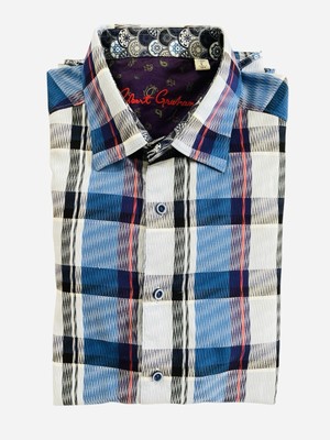 Robert Graham Long Sleeve Button Cuff Multi Color Dress Shirt Size Large