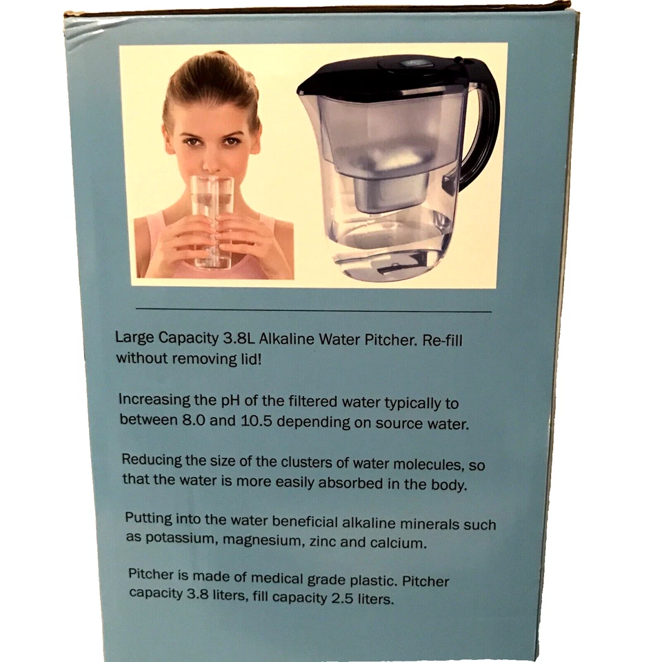 EHM Ultra II 3.8L Alkaline mineral water Pitcher Negative Ions Remove Chlorine - Image 2 of 4