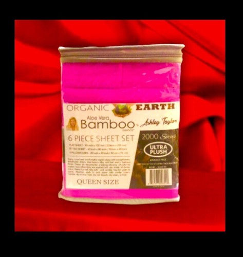 Cooling Aloe Vera Bamboo Deep Pocket 6pc Sheet Set Ashley Taylor 2000 QUEEN SIZE - Picture 5 of 24
