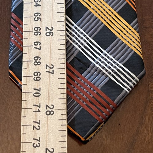 Apt. 9 Black Gold Gray Hand Made 100% Polyester Men’s Neck Tie Made In China - Picture 5 of 9