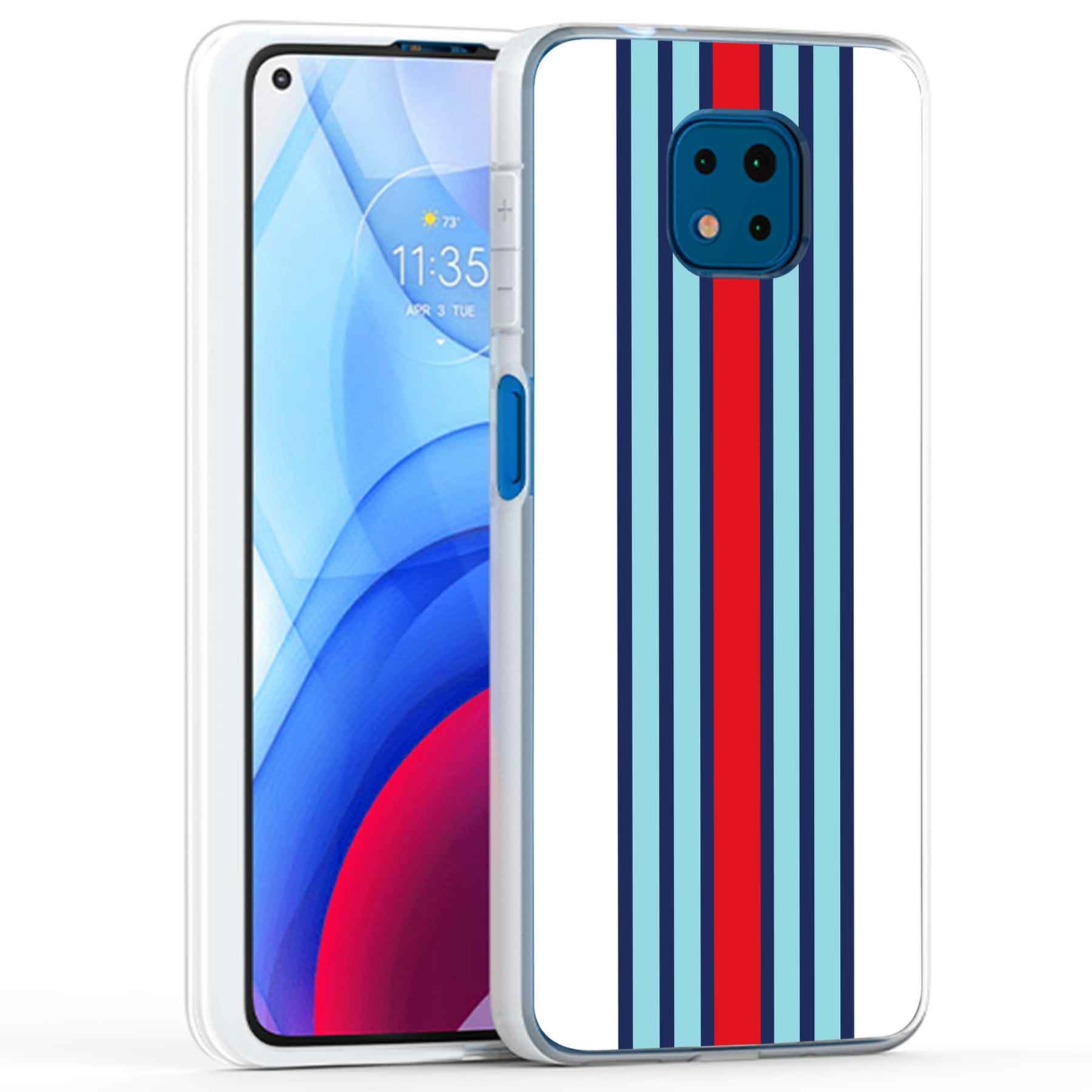 Phone Case Cover for Motorola Moto G Power 2021,Racing Stripe 10 Print, USA