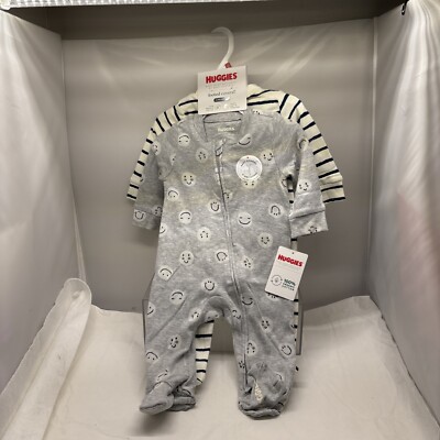 Huggies 2-Pack Footed Coverall 6M 6 MO ULTRA SOFT & STRETCH - EASY CHANGE B35