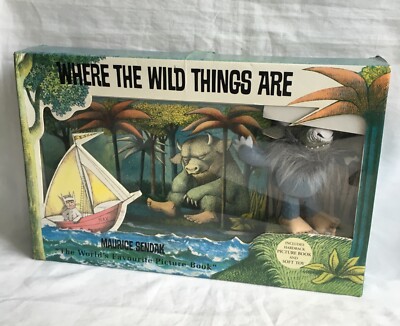 Vintage 2001 Maurice Sendak Where The Wild Things Are Book and Toy Box set