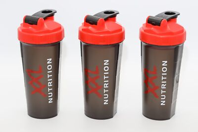 XXL Nutrition Shaker 800ML Black/Red - Schwarz/Rot (3 Stück)