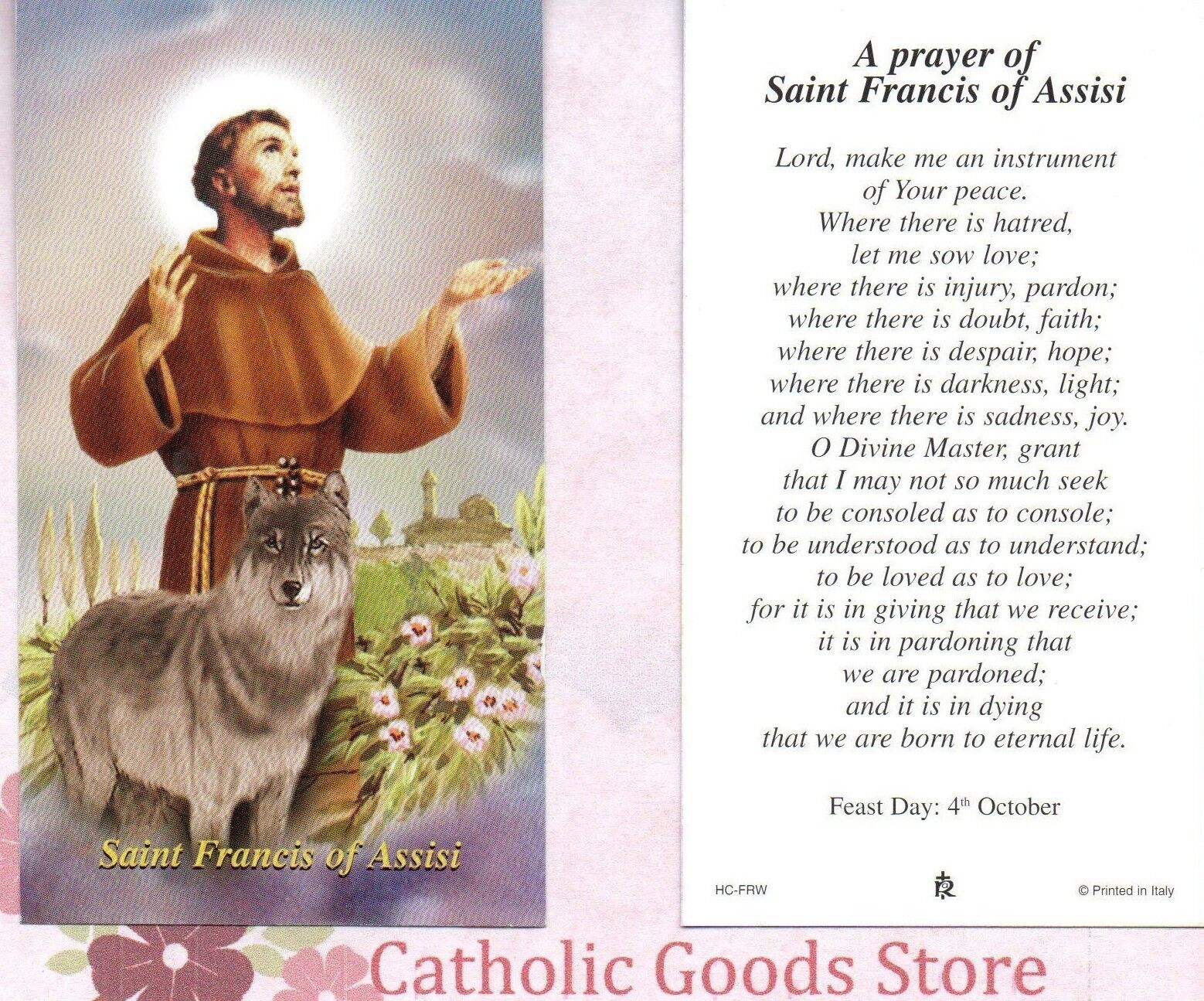 Prayer Of St Francis Prayer Card - Printable Cards