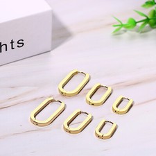 3 Pairs 18K Gold Plated Women Chunky Minimalist Geometric Square Hoop Earrings