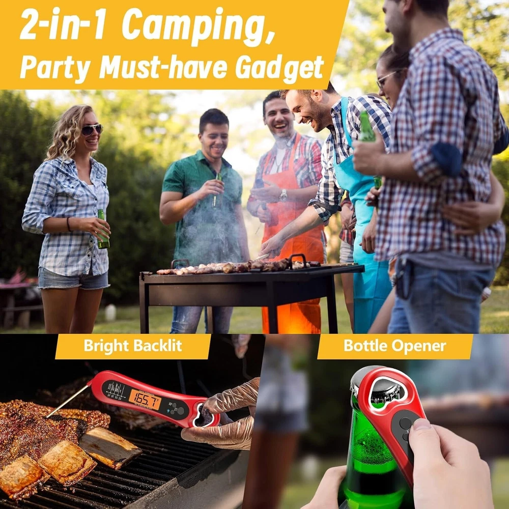 Meat Thermometer Digital, Instant Read Food Thermometer - Waterproof for Cooking