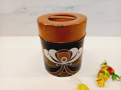 Vintage Tin Kitchen Storage Jar. Sweden 1960-70s.