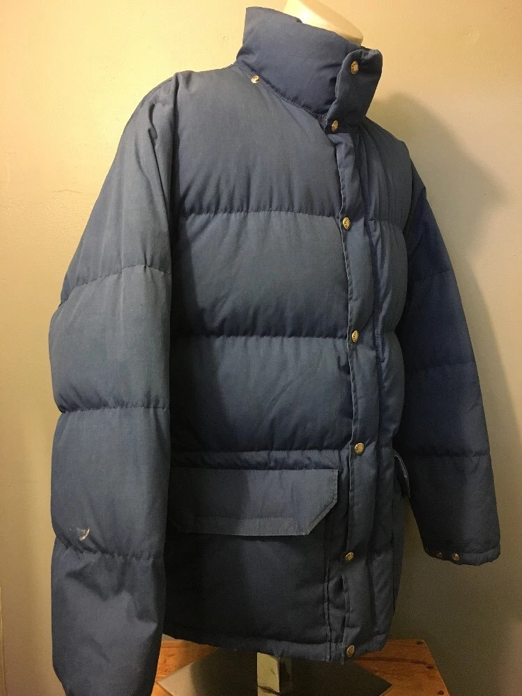 Vtg 70s 80s North Face Down Jacket Mens L TNF Zip Puffer Parka Coat Brown Label