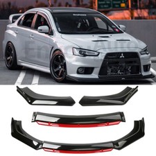 For Mitsubishi Lancer Universal Front Bumper Lip Spoiler Body Kit Glossy Black For Mitsubishi Lancer Universal Front Bumper Lip Spoiler Body Kit Glossy Black