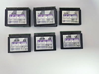 10 Pcs TOTAL M-Systems 1.3'' ide flash disk (8MB,16MB,40MB,64MB,80MB,160MB)