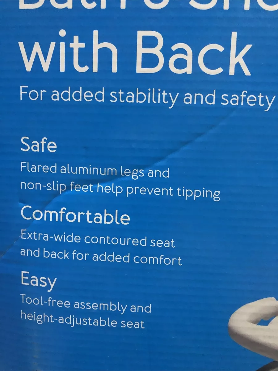 Carex Bath Shower Seat With Back For Stability Up To 350 lbs