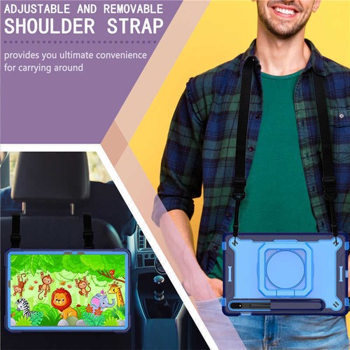 For Samsung Galaxy Tab S8 S9 S10+ Tablet Case Kids Shockproof Rotate Stand Cover - Picture 67 of 93