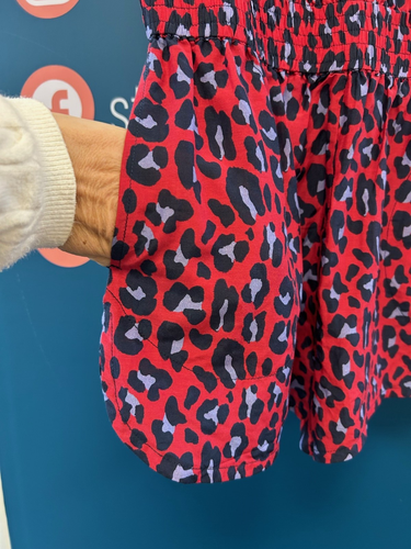 Stella McCartney Silk Mix Navy and Salsa Red Animal Shorts Playsuit Size S/M NEW - Picture 4 of 11