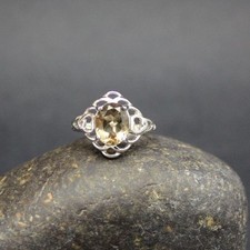 GENUINE SMOKY QUARTZ RING set in .925 STERLING SILVER FAST FREE SHIPPING  