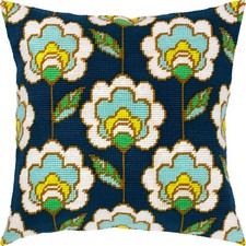 Needlepoint/Tapestry vintage throw pillow cover "MAGIC GARDEN" embroidery kit