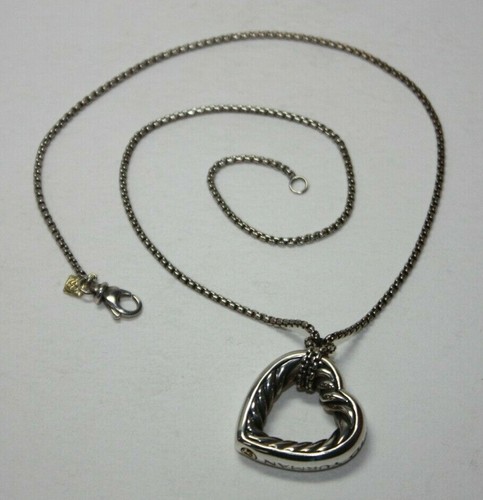 18k Cable Heart Pendant Necklace 16 