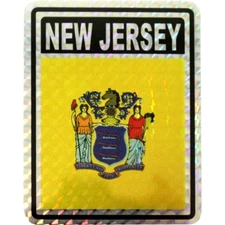 NEW JERSEY  PRISMATIC REFLECTIVE FLAG STICKER DECAL - NEW - FREE SHIPPING