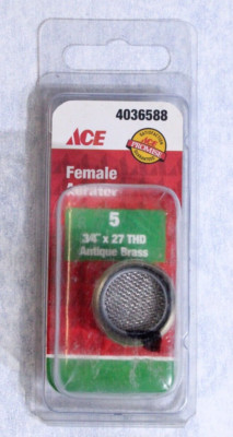 Antique Brass Aerator, Slotless, Chrome-Plated, 3/4-In. x 27 Female Thread