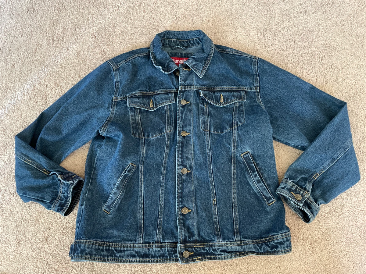 Wrangler Hero Blue Denim Western Trucker Jacket Men s MED RN